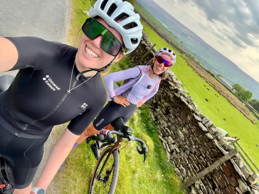 Two riders on a hosted cycling weekend